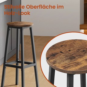 Conjunto de 2 Bancos de bar castanhos-pretos