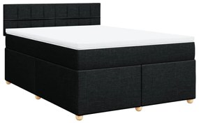Cama com molas/colchão 140x190 cm tecido preto