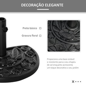 Base para Chapéu de Sol Semicircular 9 kg Base para Chapéu de Sol Apto