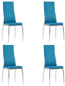 vidaXL Cadeiras de jantar 4 pcs couro artificial azul