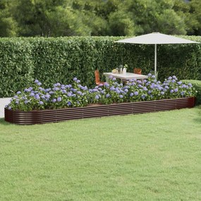 vidaXL Canteiro elevado jardim 600x140x36 aço galvanizado castanho