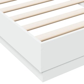 Estrutura de cama com luzes LED 100x200 cm branco