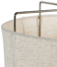 Candeeiro de pé design com cúpula em linho bege - Rich