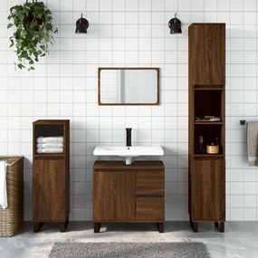 vidaXL 3 pcs conj. móveis WC derivados madeira cor carvalho castanho