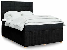 Cama com molas/colchão 140x200 cm tecido preto