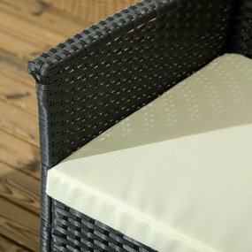 Conjunto de Jardim de Vime Sintético Conjunto de 4 Peças Móveis de Jar