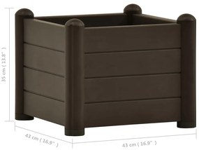 Canteiro elevado para jardim PP 43x43x35 cm moca