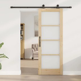 Porta Deslizante vidaXL com Conjunto de Hardware 'ORKDAL'Madeira Sólid