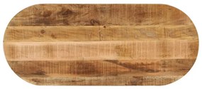 vidaXL Tampo de mesa oval 120x60x2,5cm madeira mangueira áspera maciça