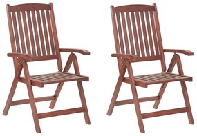 Conjunto de 2 cadeiras de jardim em madeira de acácia TOSCANA Beliani