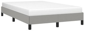 Estrutura de cama sem colchão 120x200 cm tecido cinzento-claro