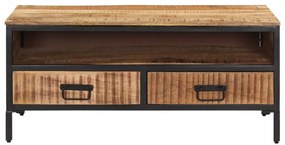 Mesa de centro 90x50x30 cm madeira de mangueira áspera maciça