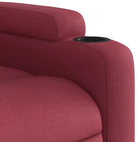Poltrona reclinável de massagens elétrica tecido vermelho tinto