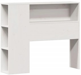 Cama com estante sem colchão 90x200 cm pinho maciço branco
