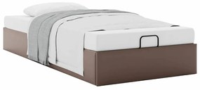 Estrutura de cama otomana sem colchão 100x200 cm castanho