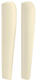 Cabeceira cama c/ abas couro artificial 83x23x118/128 cm creme