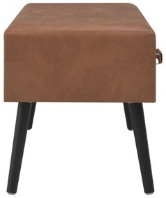 Mesa de centro 80x40x46 cm couro artificial castanho-escuro