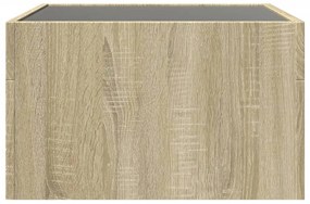 Mesa de centro luzes LED Infinity 50x50x30 cm carvalho sonoma