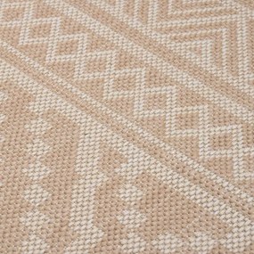 Tapete de tecido plano para exterior 80x150 cm riscas castanhas