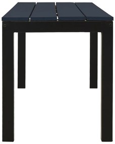Banco de jardim 110 cm aço e WPC preto