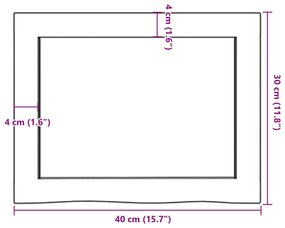 Bancada p/ WC 40x30x(2-6)cm madeira tratada maciça castanho