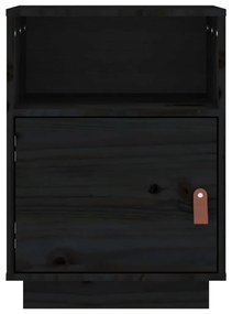 Mesa de cabeceira 40x34x55 cm madeira de pinho maciça preto