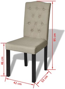 Cadeiras de jantar 4 pcs tecido cor camel
