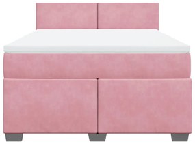 Cama com molas/colchão 140x200 cm veludo rosa