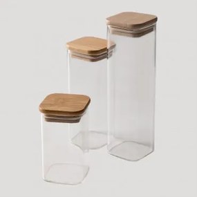 Conjunto de 3 frascos de vidro Valkey Transparente - Sklum