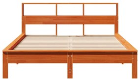 Cama sem colchão 150x200 cm madeira pinho maciça castanho-mel