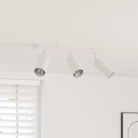 vidaXL Foco de teto com holofotes Branco 38 x 6 x 16 cm Metal