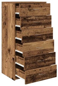 Aparador com 6 gavetas 50x34x96 cm deriv. madeira madeira velha