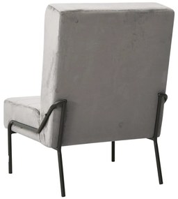 Cadeira de descanso 65x79x87 cm veludo cinzento-claro