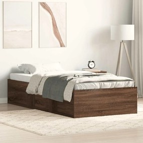 vidaXL Estrutura de cama 90x200 cm carvalho castanho