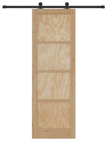 Porta de Correr vidaXL com Conjunto de Ferragens 78x232 cm Madeira Mac