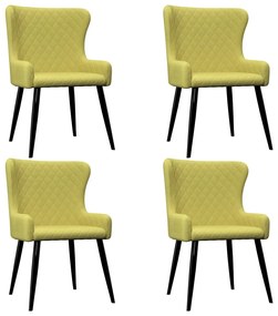 Cadeiras de jantar 4 pcs tecido verde