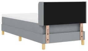 Cama Box Spring vidaXL com Colchão Cinzento-Claro 90x200 cm Tecido, Ca