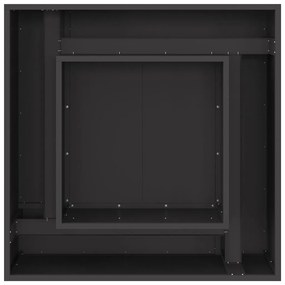 Fogueira Quadrada vidaXL Preto 80x80x40 cm Aço