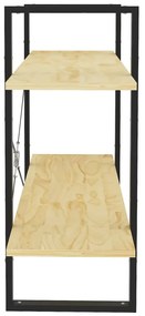 Estante com 2 prateleiras 100x30x70 cm pinho maciço castanho