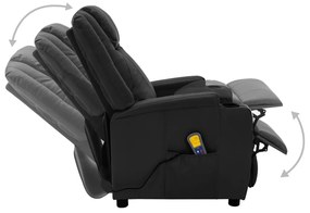 Poltrona Kaila de Massagens Reclinável em Couro Artificial - Preto - D
