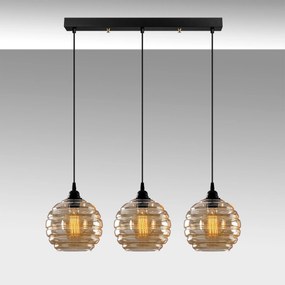 Candeeiro Suspenso Gold – Dourado/Preto – 70 x 20 cm