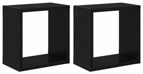 Prateleiras de Parede Carvalho Preto MDF 26 x 15 x 26 cm
