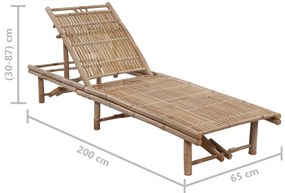 Espreguiçadeira de jardim com almofadão bambu