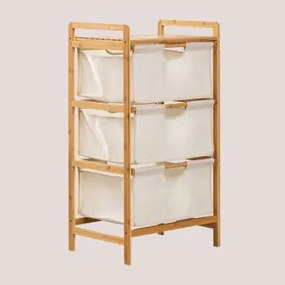 Estante De Bambu Com 3 Cestos Skadi Bambu - Sklum