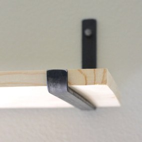 Prateleira de Parede "Tyr" - 60x16x14cm, Preto e Carvalho