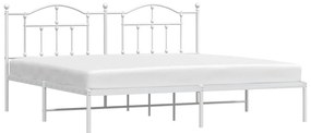 Estrutura de cama com cabeceira 193x203 cm metal branco