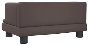 Cama para cães 60x40x30 cm couro artificial castanho