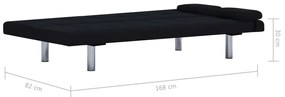 Sofá Cama Vivian - Cor Preto - Em Tecido, Estrutura em Madeira e Espes