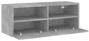 Móvel parede p/ TV 80x30x30 cm derivados madeira cinza cimento