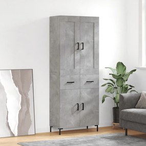 vidaXL Armário alto 69,5x34x180 cm derivados de madeira cinza cimento